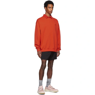 Shop Acne Studios Red Oversized Forba Face Sweatshirt In Paprika Red