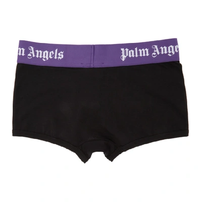 Shop Palm Angels Black And Purple Iconic Trunk Boxers