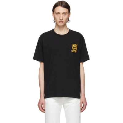 Shop Kenzo Black Limited Edition Embroidered Dragon T-shirt In 99 Black