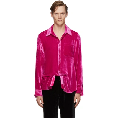 Shop Sies Marjan Pink Silk Sander Fluid Shirt In Fuxia