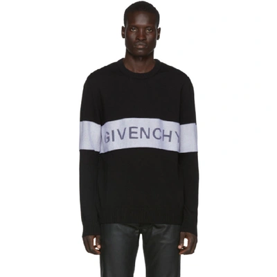 Shop Givenchy Black & White Wool Contrasting Stripe Sweater In 004-black/w