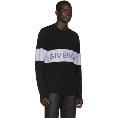 Shop Givenchy Black & White Wool Contrasting Stripe Sweater In 004-black/w