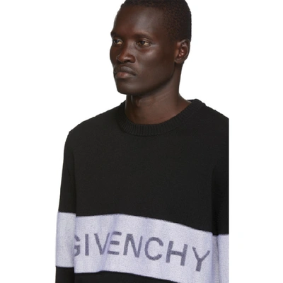 Shop Givenchy Black & White Wool Contrasting Stripe Sweater In 004-black/w