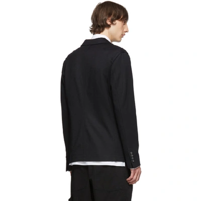 Shop Lanvin Black Double-faced Jersey Blazer In 10 Black