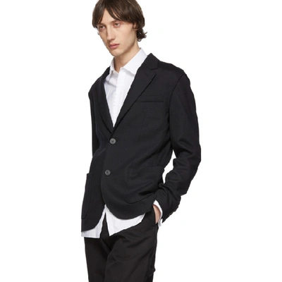 Shop Lanvin Black Double-faced Jersey Blazer In 10 Black