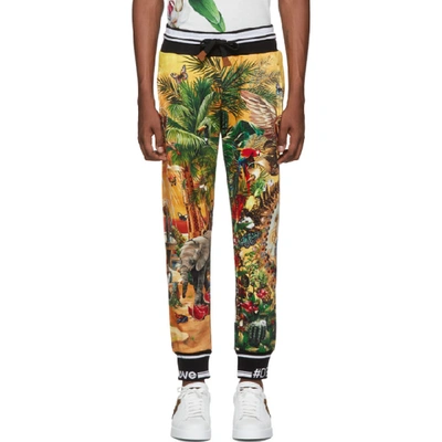 Shop Dolce & Gabbana Dolce And Gabbana Multicolor Tropical King Print Lounge Pants In Hhih4 Multi