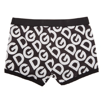 Shop Dolce & Gabbana Dolce And Gabbana Black And White Logo Regular Boxers In Hn92a Blk