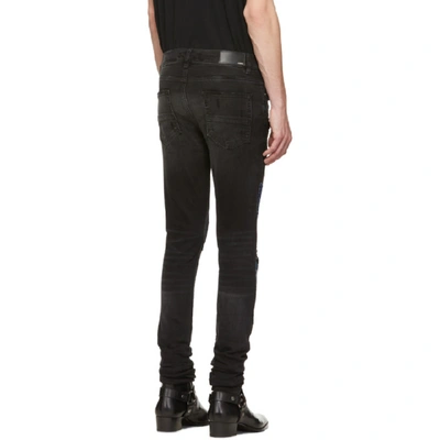 Shop Amiri Black Japanese Repair Jeans In Ablagedblk