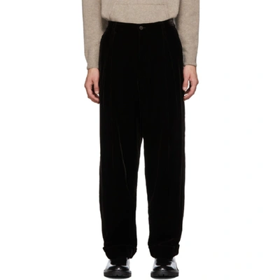 Shop Giorgio Armani Brown Velvet Trousers