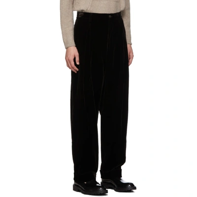 Shop Giorgio Armani Brown Velvet Trousers