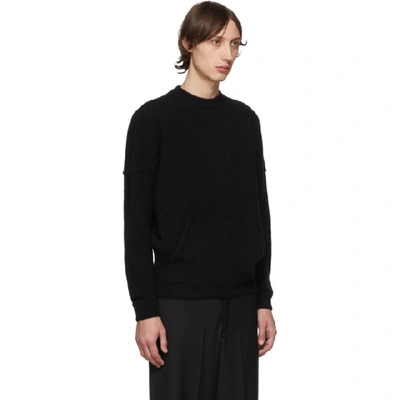 Shop Giorgio Armani Black Cashmere And Silk Kangaroo Pocket Sweater