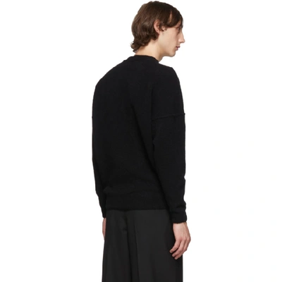 Shop Giorgio Armani Black Cashmere And Silk Kangaroo Pocket Sweater