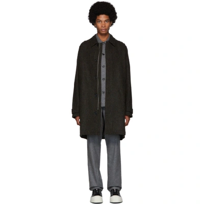 Shop Norse Projects Black Harris Tweed Edition Wool Svalbard Coat In 9019/ Blac