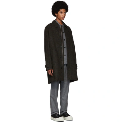 Shop Norse Projects Black Harris Tweed Edition Wool Svalbard Coat In 9019/ Blac