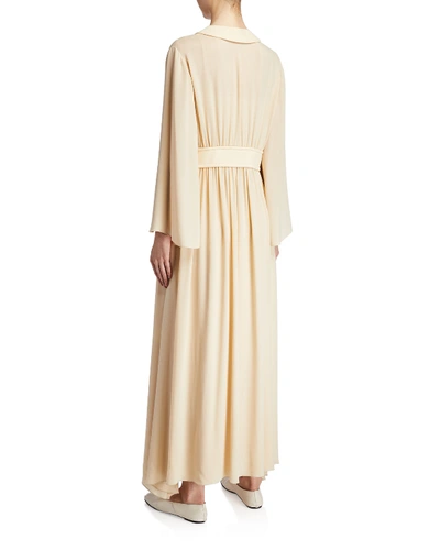 Shop The Row Smith Pleated Midi Dress In Light Beige