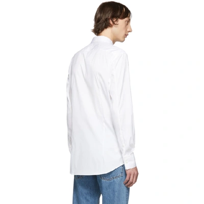 Shop Neil Barrett White Threaded Chain Collar Shirt In 03 White