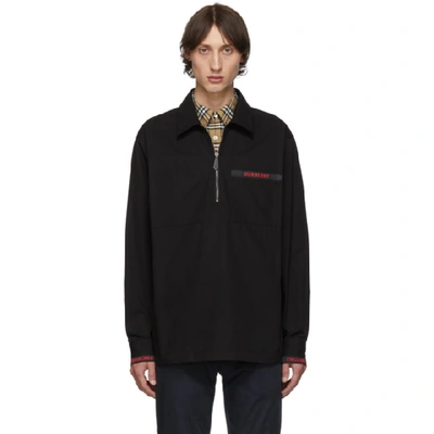 Shop Burberry Black Street Logo Shirt