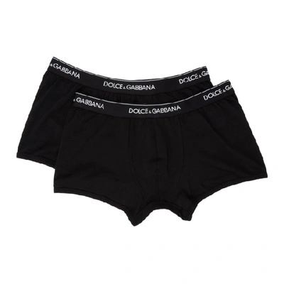 Shop Dolce & Gabbana Dolce And Gabbana Two-pack Black Boxer Briefs In N0000 Nero