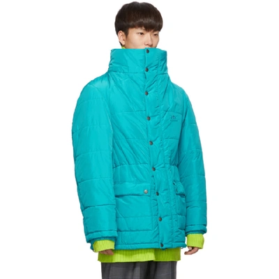 Shop Balenciaga Blue Incognito Parka In 4600 Turquo