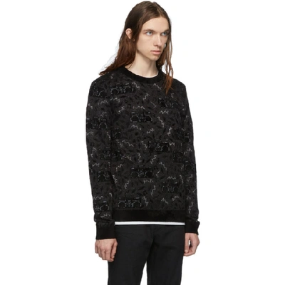 Shop Saint Laurent Black Oversized Lurex Radio Sweater