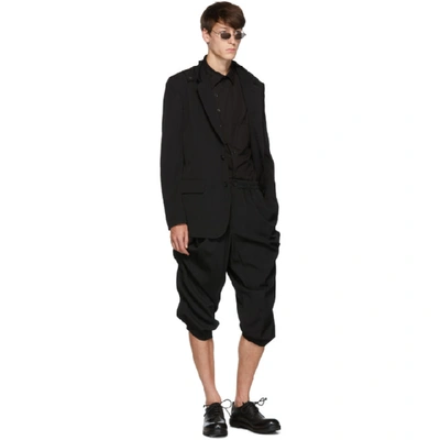 Shop Yohji Yamamoto Black Button Wool Trousers