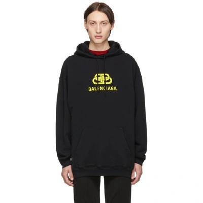 Shop Balenciaga Black Bb Hoodie In 1361 Blk Yl