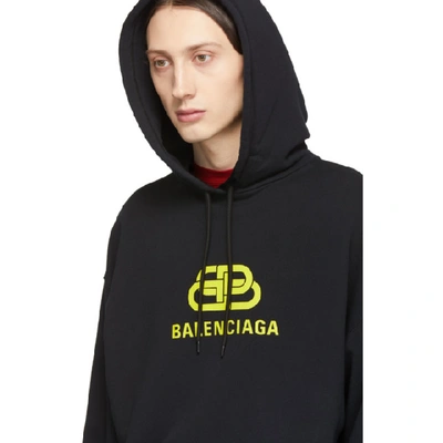 Shop Balenciaga Black Bb Hoodie In 1361 Blk Yl