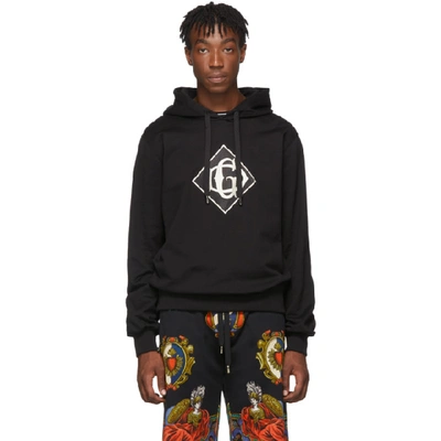 Shop Dolce & Gabbana Dolce And Gabbana Black Logo Hoodie In N0000 Blk