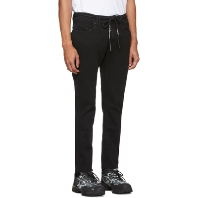 Shop Off-white Black Diag Skinny Jeans In 1001 Blkwht