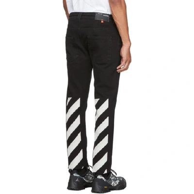 Shop Off-white Black Diag Skinny Jeans In 1001 Blkwht