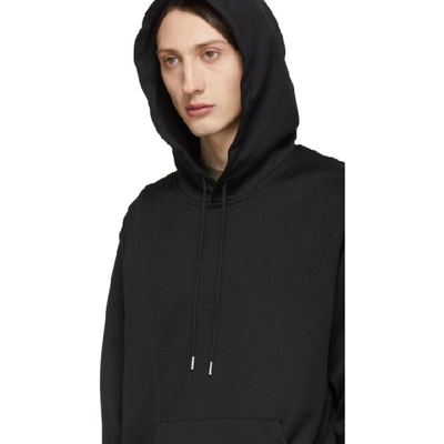 Shop Helmut Lang Black Sport Stripe Hoodie