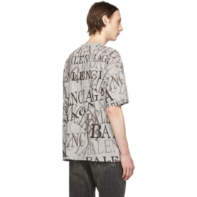 Shop Balenciaga Grey Chinatown T-shirt In 1300 Htr Gr