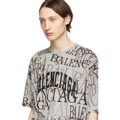 Shop Balenciaga Grey Chinatown T-shirt In 1300 Htr Gr