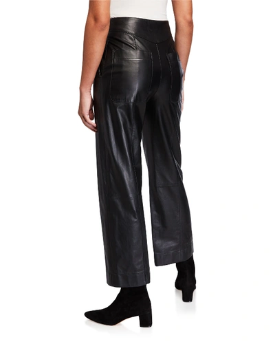 Shop Jason Wu Straight-leg Leather Pants In Black