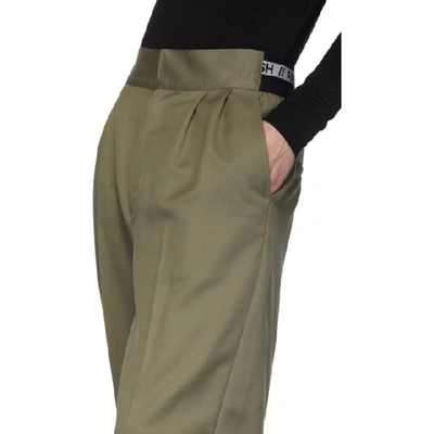 Shop Ambush Taupe Logo Elastic Trousers In Olive