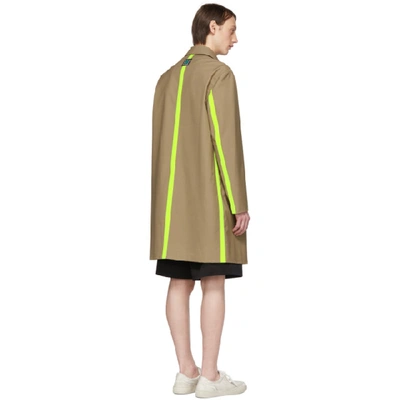 Shop Kenzo Beige Two-tone Trench Coat