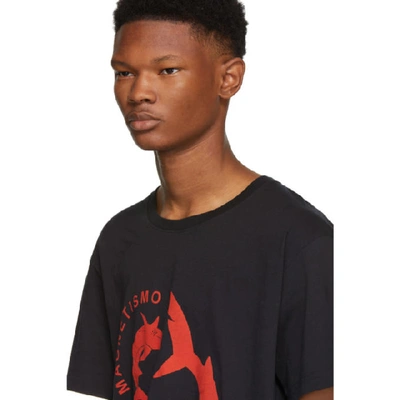 Shop Gucci Black Magnetismo Animale Shark T-shirt In 1058 Black