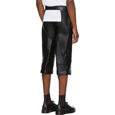 Shop Comme Des Garçons Homme Deux Comme Des Garcons Homme Plus Black Faux-leather Cut-out Trousers In 1 Black