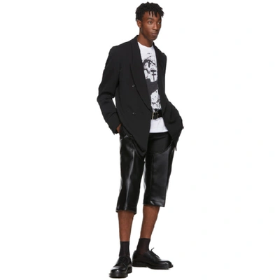 Shop Comme Des Garçons Homme Deux Comme Des Garcons Homme Plus Black Faux-leather Cut-out Trousers In 1 Black