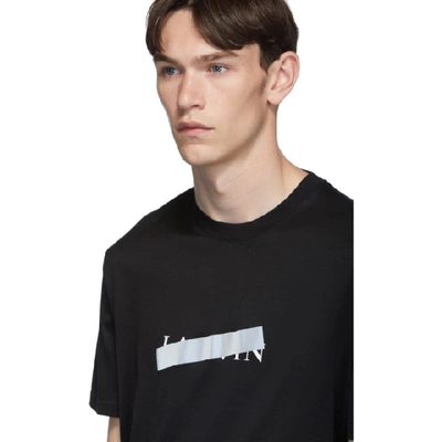 Shop Lanvin Black Bar Logo T-shirt In 10 Black