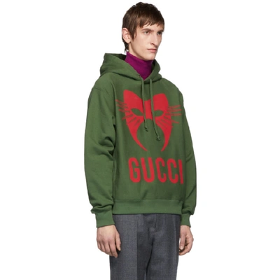 Shop Gucci Green Manifesto Hoodie In 3806 Aspara