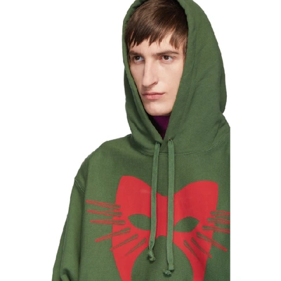 Shop Gucci Green Manifesto Hoodie In 3806 Aspara