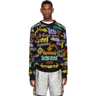 Shop Gucci Black Wool Metal Mix Sweater In 1082 Black