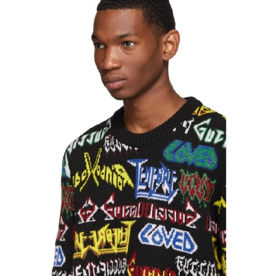 Shop Gucci Black Wool Metal Mix Sweater In 1082 Black