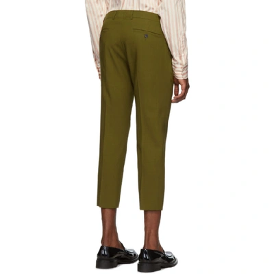 Shop Ami Alexandre Mattiussi Green Cropped Trousers In 351 Olive