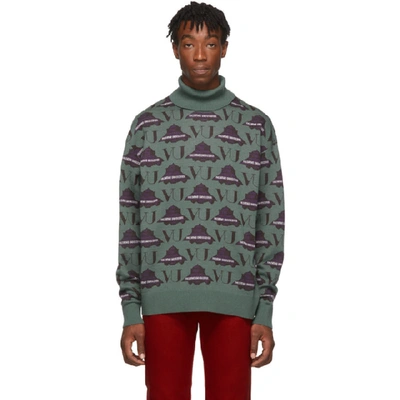 Shop Undercover Green Valentino Edition Ufo Turtleneck