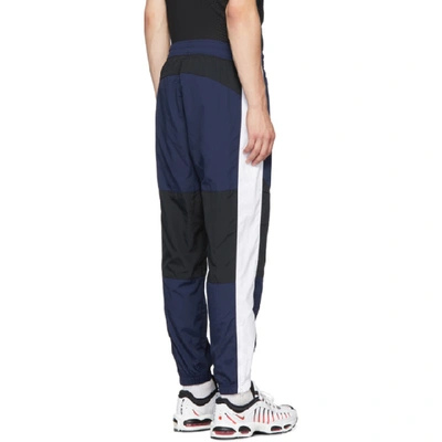 Shop Nike Navy And Black Re-issue Woven Track Pants In 451obsblkwh