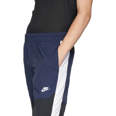 Shop Nike Navy And Black Re-issue Woven Track Pants In 451obsblkwh