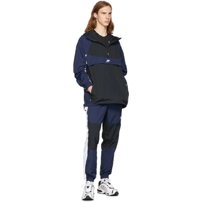 Shop Nike Navy And Black Re-issue Woven Track Pants In 451obsblkwh