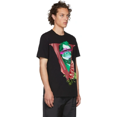 Shop Valentino Black Undercover Edition V Face Rose Print T-shirt In Ar9 - Nero/